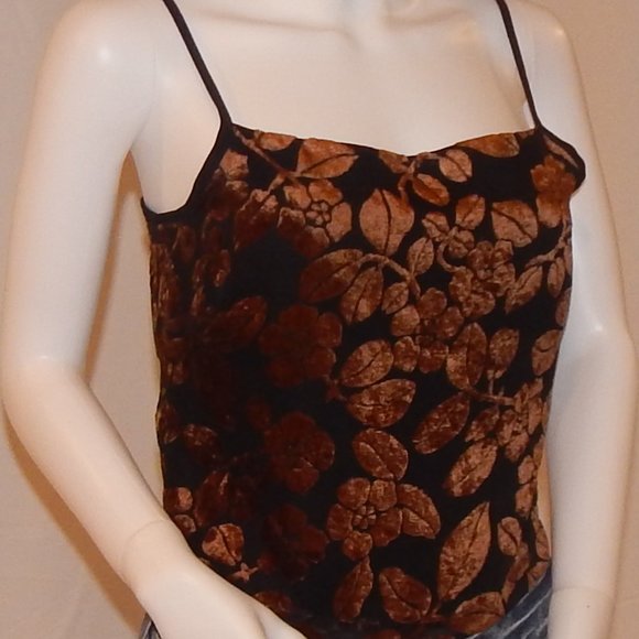Tena Rae Custom- copper/black SILK/VELVET CAMI - Picture 6 of 10